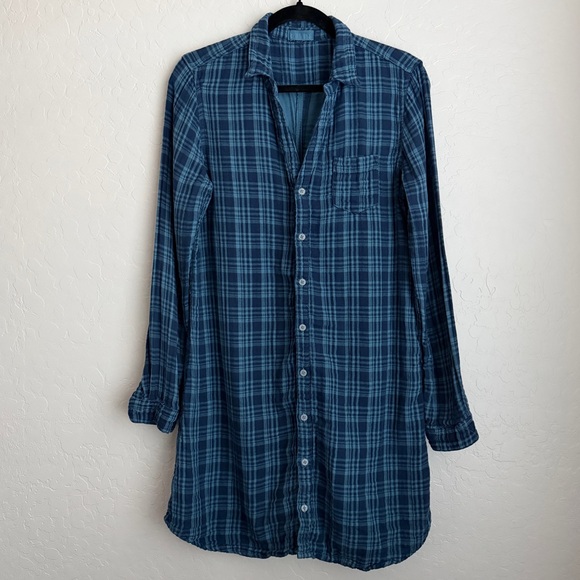 CP Shades Dresses & Skirts - CP Shades Women's Plaid Collared Button-Up Dress Shirt Blue Medium